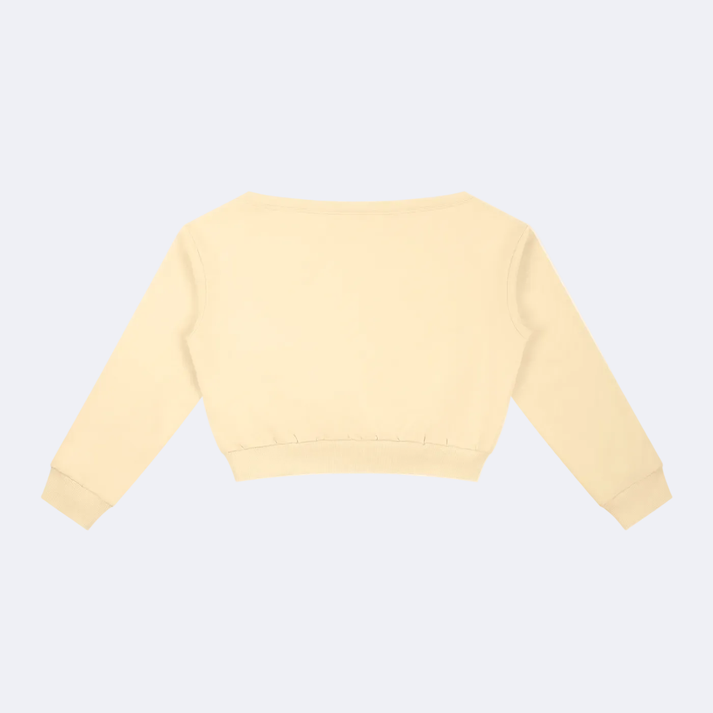 Light yellow crop baby-crew on a white background