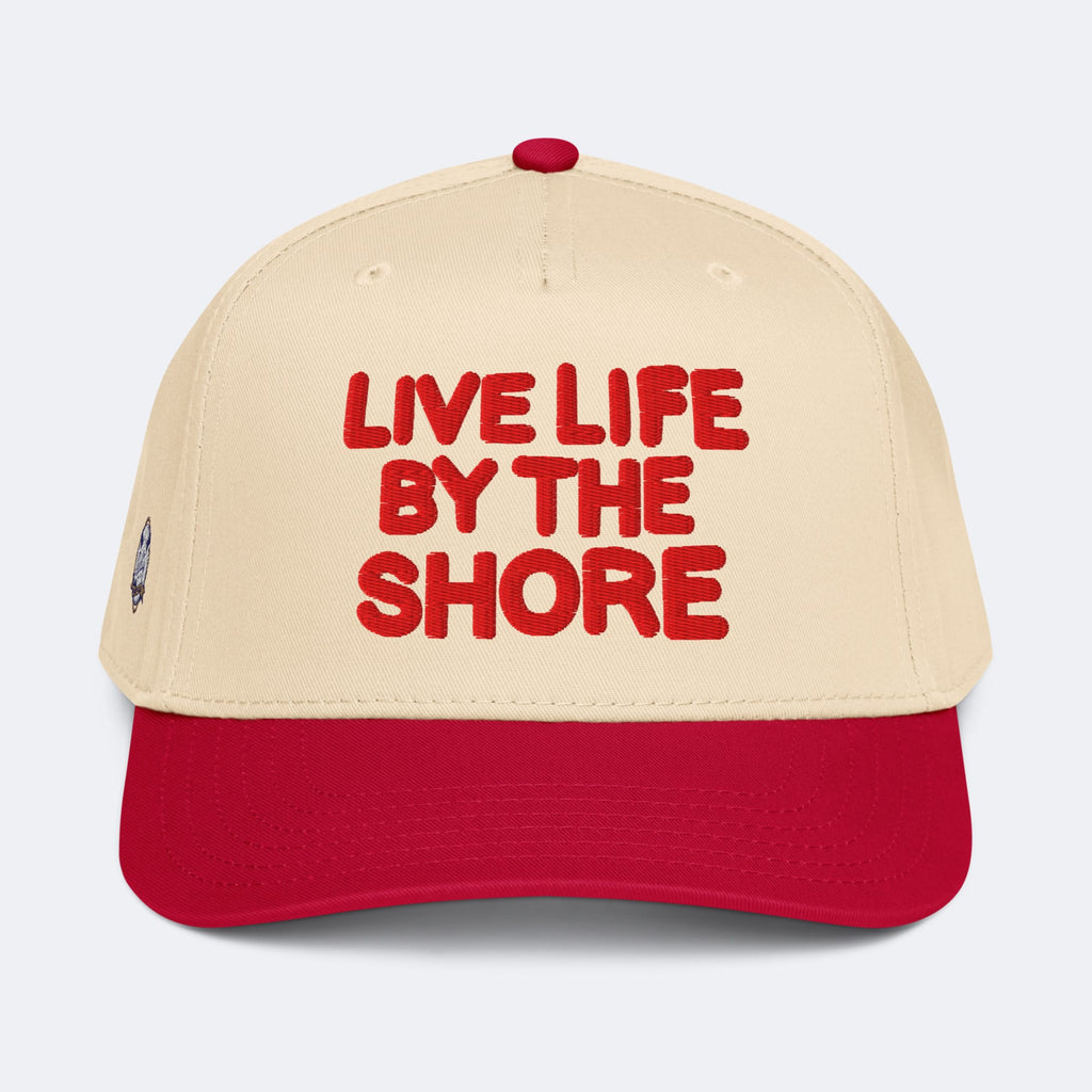 Salty Shore Apparel Live Life By The Shore Hat - Red Live Life By The Shore Hat - Red