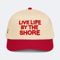Salty Shore Apparel Live Life By The Shore Hat - Red Live Life By The Shore Hat - Red