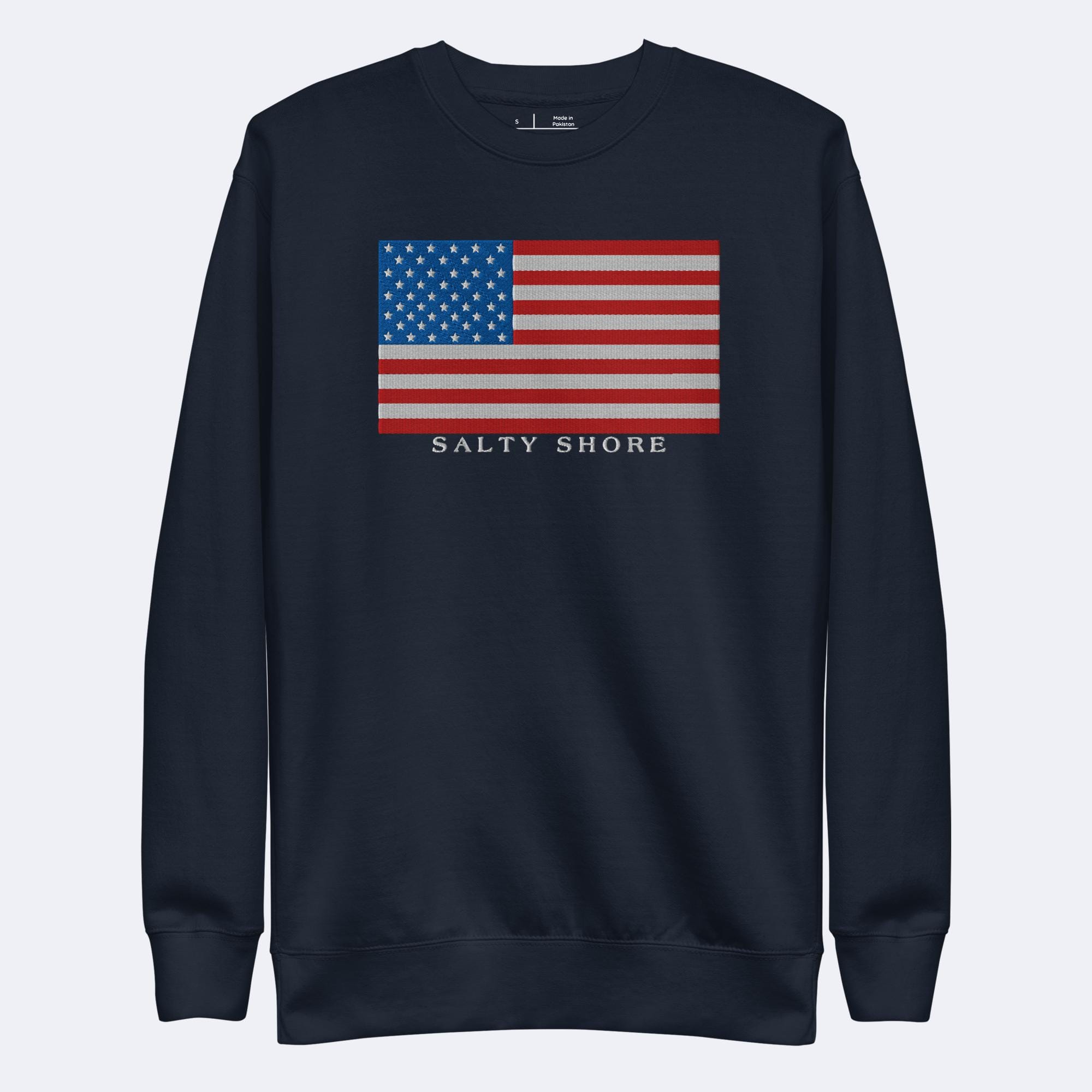 Salty Shore Apparel LLC USA Embroidered Sweatshirt USA Embroidered Sweatshirt