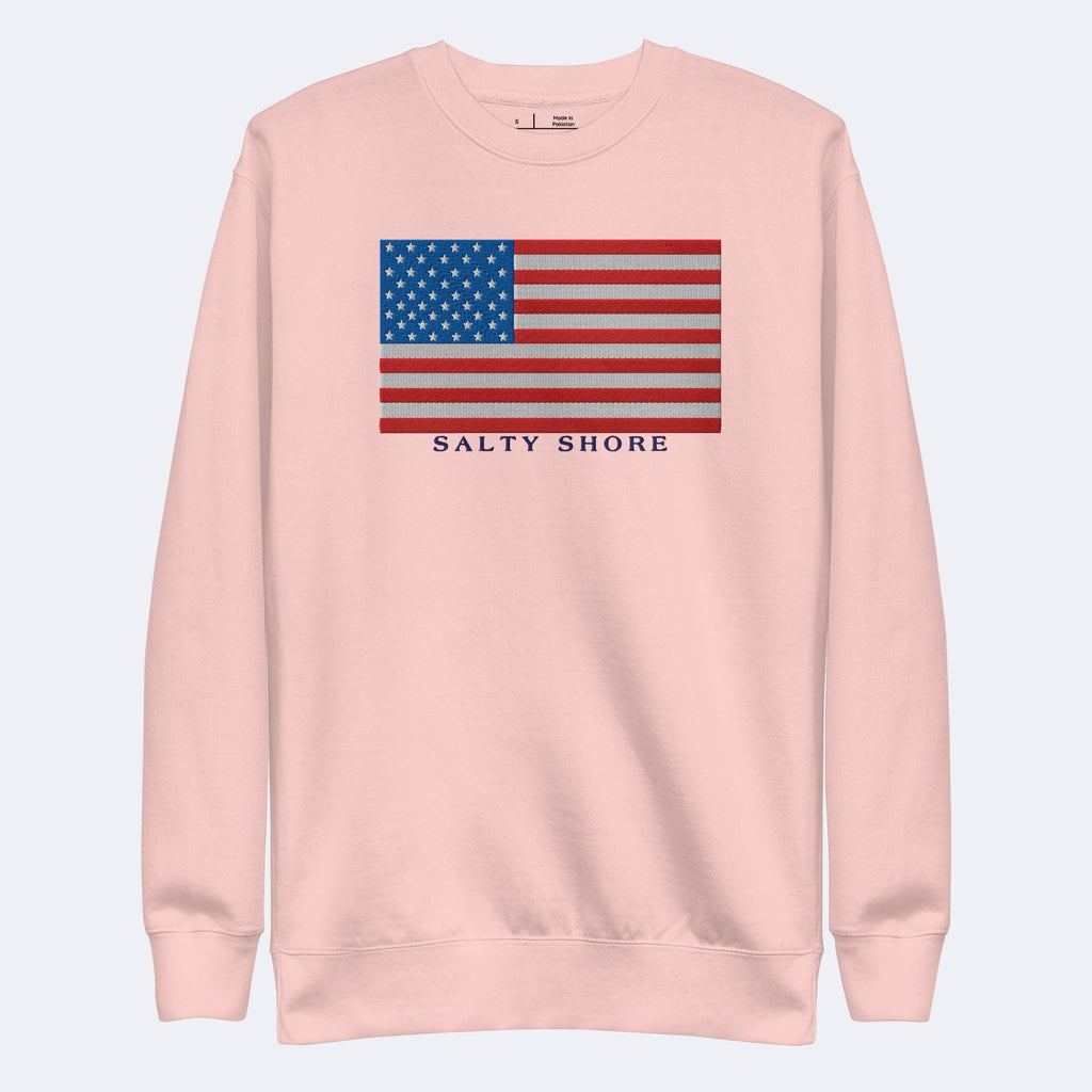 Salty Shore Apparel LLC USA Embroidered Sweatshirt USA Embroidered Sweatshirt