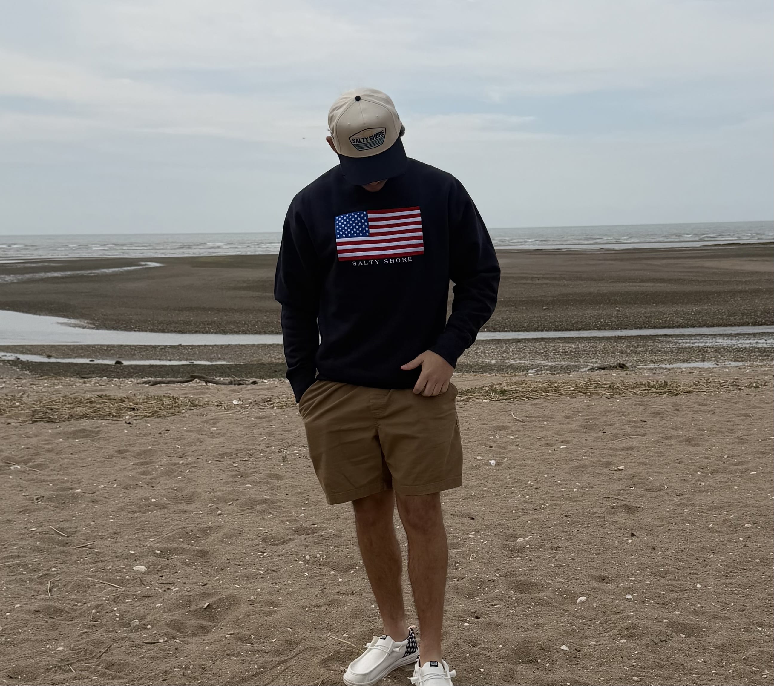 Salty Shore Apparel LLC USA Embroidered Sweatshirt USA Embroidered Sweatshirt