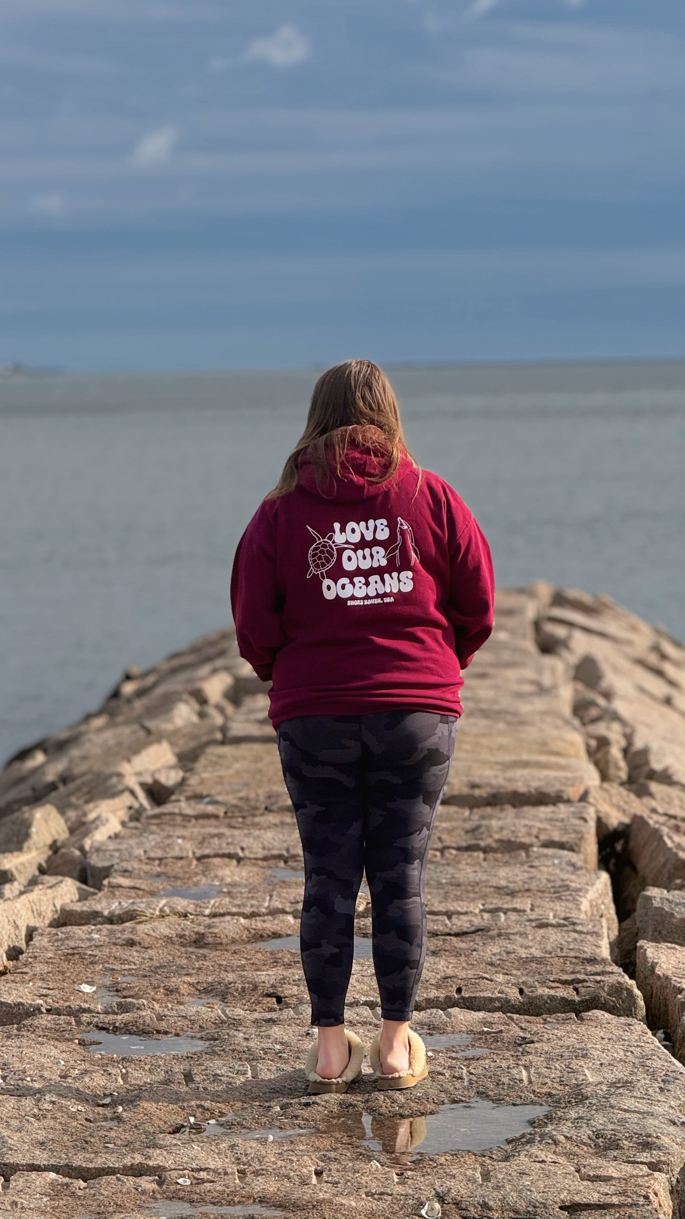 Salty Shore Apparel Love Our Oceans Heavyweight Hoodie Love Our Oceans Heavyweight Hoodie